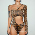 Design asymétrique Femmes Leopard Imprimez des maillots de bain une pièce